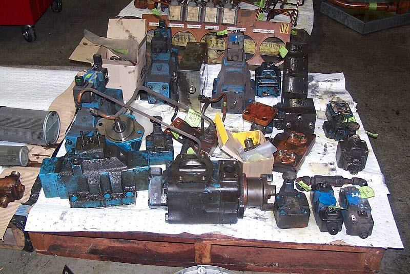 Different parts of press overhaul machine