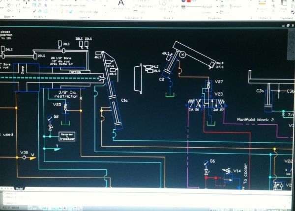 Hydraulic CAD circuit schematic